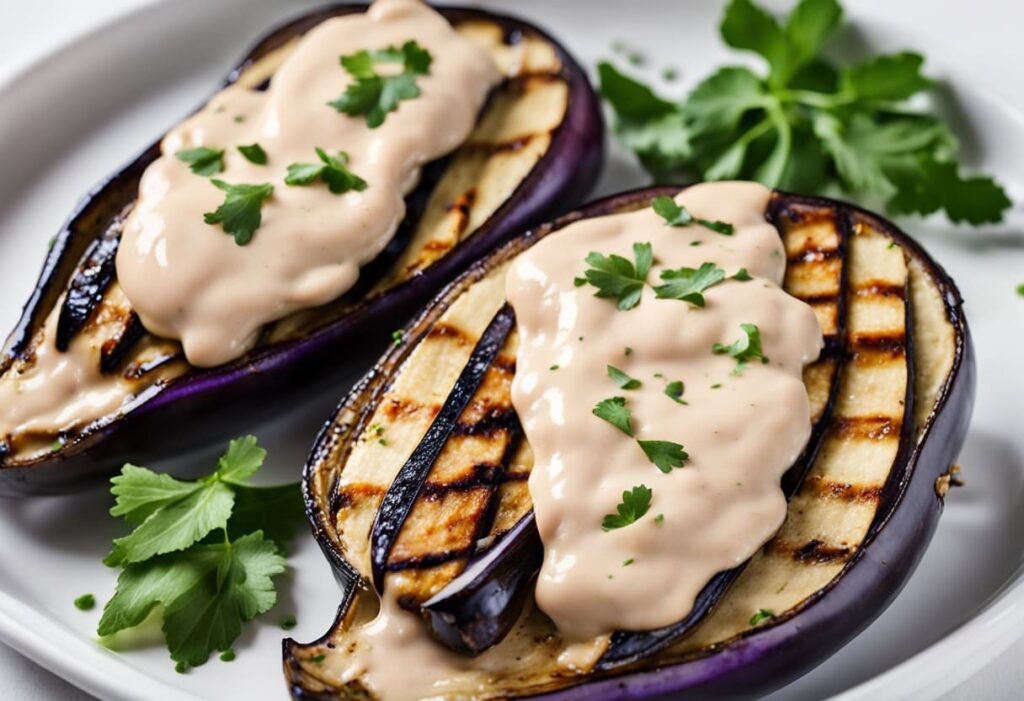 Grilled Eggplant with Tahini Sauce