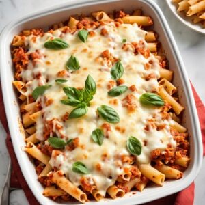 Dump-and-Bake 3-Cheese Baked Ziti