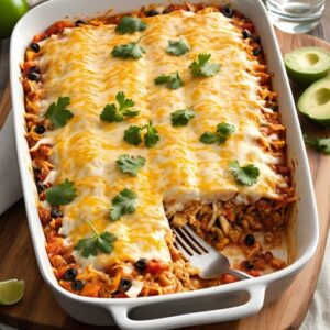 Dump-and-Bake Chicken Enchilada Casserole