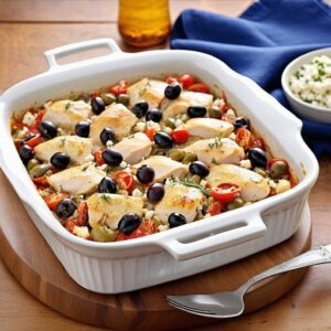 Dump-and-Bake Greek Chicken Casserole