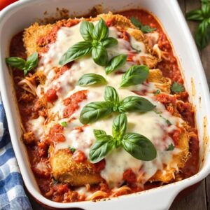 Dump-and-Bake Healthy Chicken Parmesan