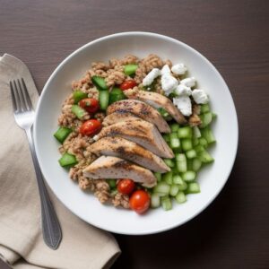 Greek Chicken and Farro Bowl