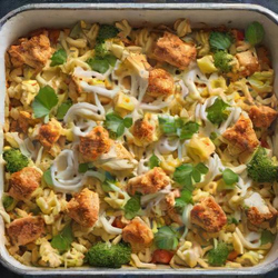 Keto shredded Chicken and Cauliflower Casserole