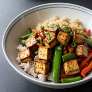 Spicy Tofu and Veggie Bowl