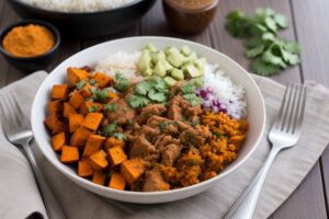 Spicy Turkey and Sweet Potato Bowl