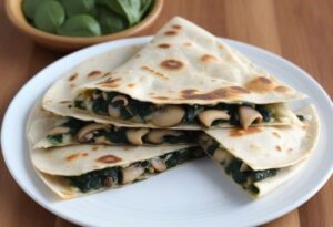 Spinach and Mushroom Quesadilla