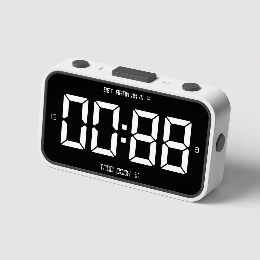 black and white clock
